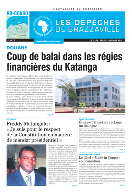 Coup De Balai Dans Les Régies Financières Du Katanga