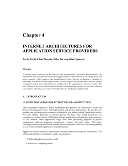 Chapter 4 INTERNET ARCHITECTURES FOR