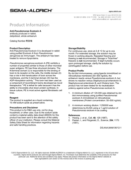 Anti-Pseudomonas Exotoxin a (P2318)