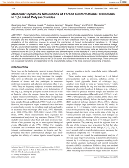 Molecular Dynamics Simulations of Forced Conformational Transitions in 1,6-Linked Polysaccharides