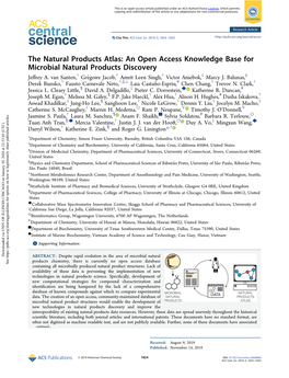 An Open Access Knowledge Base for Microbial Natural Products Discovery † † † ‡ § Jeﬀrey A