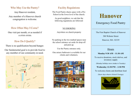 Hanover Food Pantry Client Brochure