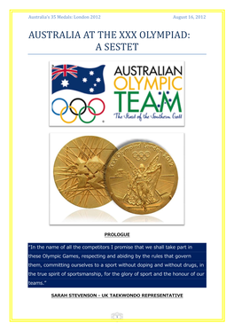 Australia's 35 Medals: London 2012