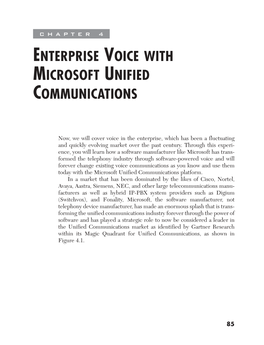 Enterprise Voice with Microsoft Unified Communications