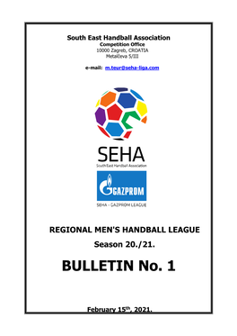 SEHA Bulletin No.1 (20/21)