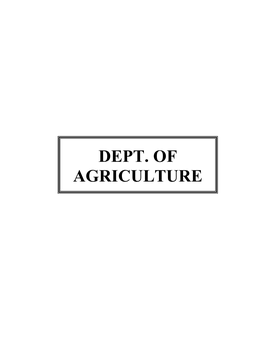 Dept. of Agriculture List of Courses