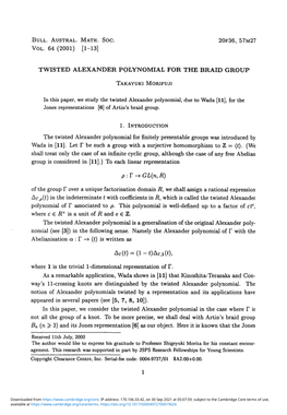 Twisted Alexander Polynomial for the Braid Group