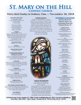 Bulletin November 18, 2018