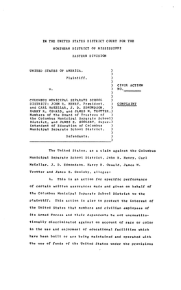 US V. Columbus Municipal Separate School District