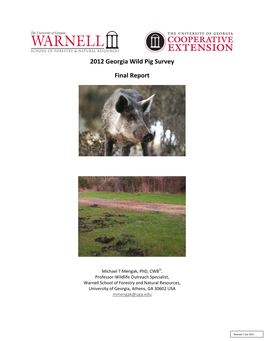 2012 Georgia Wild Pig Survey Final Report