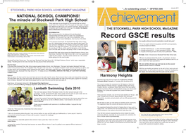 Stockwell Park Achievement Magazine 07/01/2011 00:10 Page 1