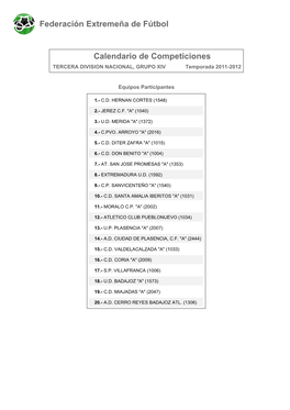 Calendario De Competición