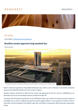 Na Mídia Brazilian Senate Approves Long-Awaited