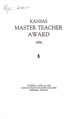 Master Teacher Award 1956