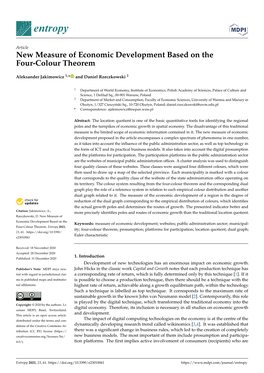 New Measure of Economic Development Based on the Four-Colour Theorem