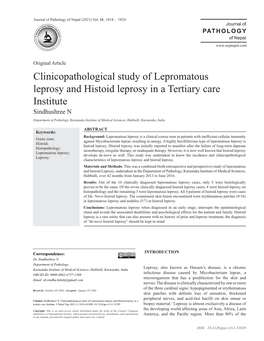 Clinicopathological Study of Lepromatous Leprosy and Histoid