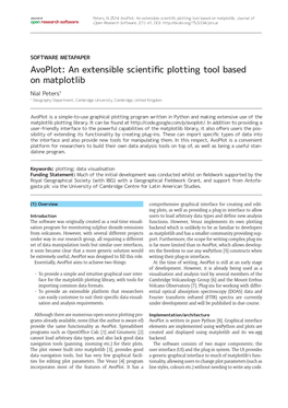 An Extensible Scientific Plotting Tool Based on Matplotlib.Journal of Open Research Software Open Research Software, 2(1): E1, DOI