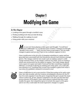 Modifying the Game