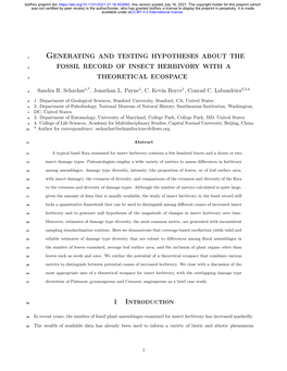 Generating and Testing Hypotheses About the Fossil Record of Insect