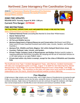 Northwest Zone Interagency Fire Coordination Group