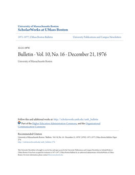 Bulletin University Publications and Campus Newsletters