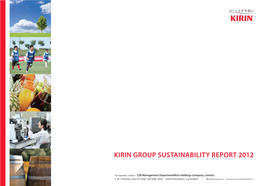 Kirin Group Sustainability Report 2012