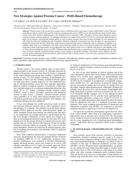 New Strategies Against Prostate Cancer – Pt(II)-Based Chemotherapy