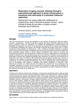 Restoration of Aging Concrete Channels Through a Watershed-Scale Approach to Green Infrastructure: a Framework and Case-Study In