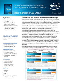 Intel® Composer XE 2013 Product Brief