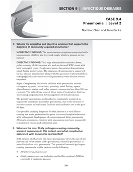 INFECTIOUS DISEASES CASE 9.4 Pneumonia