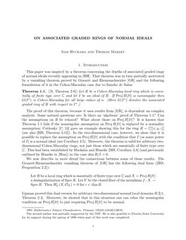 On Associated Graded Rings of Normal Ideals