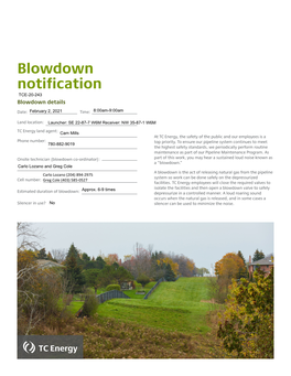 Blowdown Notification