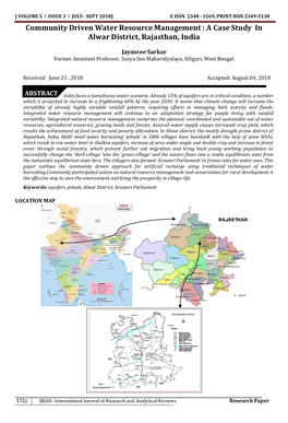 A Case Study in Alwar District, Rajasthan, India