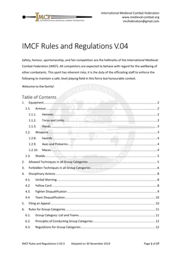 IMCF Rules 2020