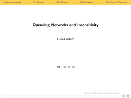 Queueing Networks and Insensitivity