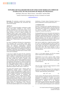Towards Crustal Reservoir Flow Structure Modelling Through Interactive 3D Visualization of Meq & Mt Field Data