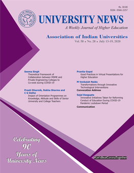 University News Vol-58, No-28, July 13-19, 2020