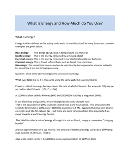 What Is Energy and How Much Do You Use?