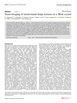 Nano-Imaging of Strain-Tuned Stripe Textures in a Mott Crystal ✉ A