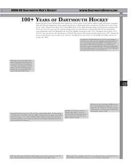 100+ Years of Dartmouth Hockey