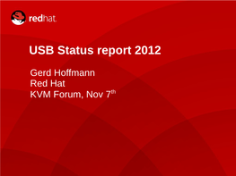 Qemu USB Status Report 2012