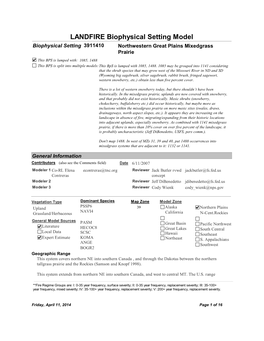 LANDFIRE Biophysical Setting Model