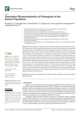 Population Pharmacokinetics of Primaquine in the Korean Population