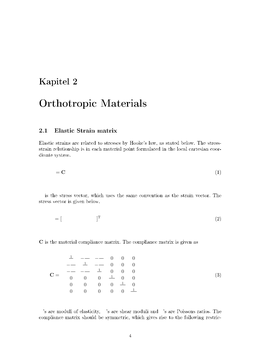Orthotropic Materials