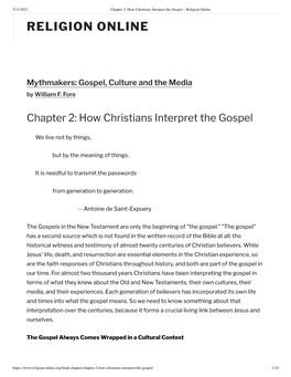 How Christians Interpret the Gospel – Religion Online RELIGION ONLINE