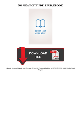 PDF Download No Mean City Ebook