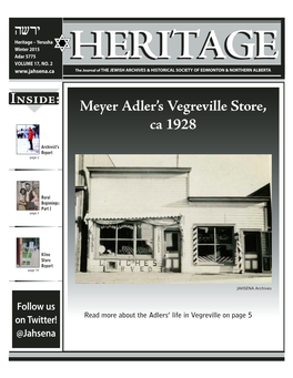 Meyer Adler's Vegreville Store, Ca 1928