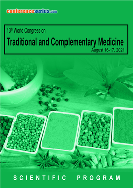 Traditional and Complementary Medicine August 16-17, 2021