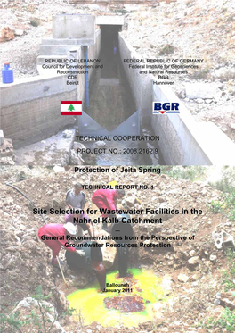 Site Selection for Wastewater Facilities in the Nahr El Kalb Catchment General Recommendations from the Perspective of Groundwater Resources Protection