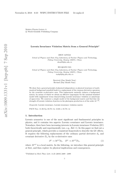 Lorentz Invariance Violation Matrix from a General Principle 3